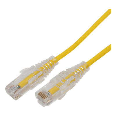 Cable de Parcheo Slim UTP Cat6A / 2 m (6.56 ft) / 28 AWG / Amarillo / RJ45 Chapado en Oro