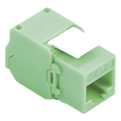 Módulo Jack Keystone / Cat6 UTP / Terminación 180° / Toolless / 1 Puerto / Verde
